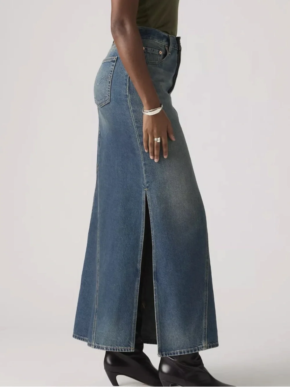 ❣️🆕Levi's Cotton Iconic Side-Slit Maxi Denim Skirt❣️